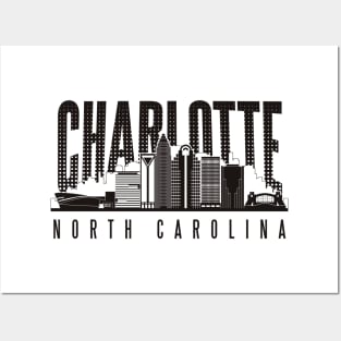 Charlotte North Carolina Skyline P Posters and Art